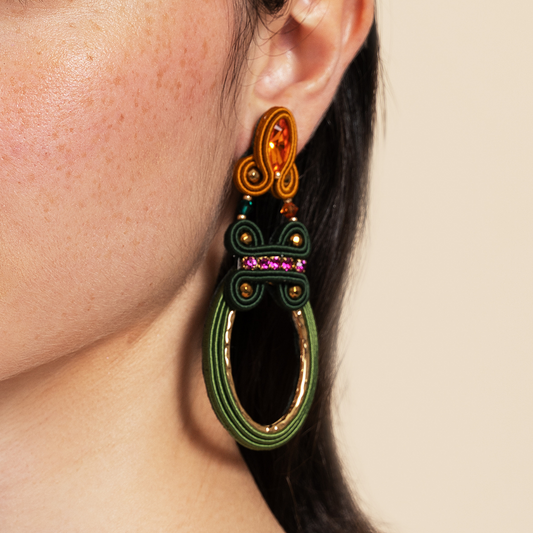 Earrings 'Secret Garden' long